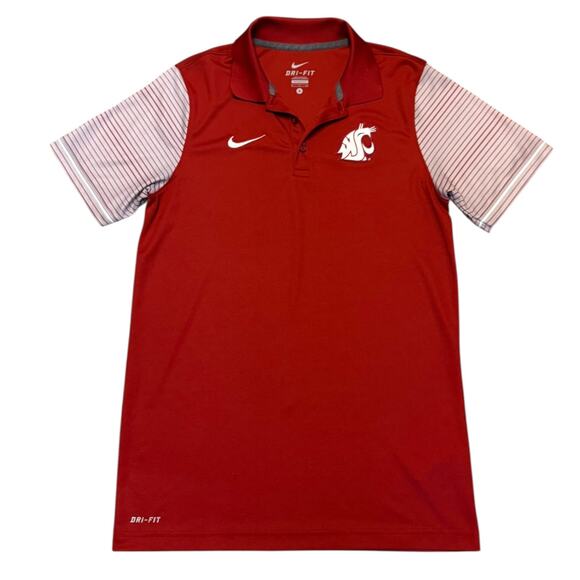 Nike Washington State Cougars Dri Fit Red Polo Shirt Football Size Small - Picture 1 of 3